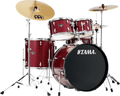 Tama ImperialStar 5pc Complete Drum Set W/ Meinl Cymbals, Hardware, Throne - Candy Apple Mist