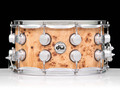 DW Collector's Series Mapa Burl Veneer 7x14 Snare Drum Hard Satin with Satin Chrome Hardware - SSC Maple
