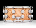 DW Collector's Series Mapa Burl Veneer 7x14 Snare Drum - Satin Chrome HW