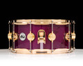 DW Collector's Series 6.5x14 Mapa Burl on Cherry Purple Core Shell with GD Hardware - Transparent Ultraviolet Purple side view