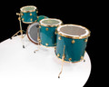 DW Collector's 4pc Maple/Mahogany Kit - Teal Glass with Gold top view