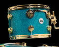 DW Collector's 4pc Maple/Mahogany Kit - Teal Glass with Gold tom closeup
