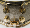 DW Collector's SonicPly Series Snare 8x14 - Broken Glass - Gold Hardware  closeup