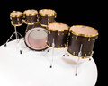 Yamaha PHX Hybrid Shell Drum Set 8/10/12/14/16/22 – Matte Black with Gold Hardware top view