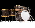 Yamaha PHX Hybrid Shell Drum Set 8/10/12/14/16/22 – Matte Black with Gold Hardware front view
