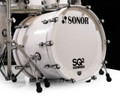 Sonor SQ2 5pc Vintage Beech Kit - White Sparkle 10/12/14/16/22 bass drum view closeup