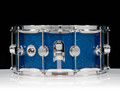 DW Collector’s Series 6.5x14 SSC Maple Snare Drum – Blue Glass w/ Chrome Hardware  side view