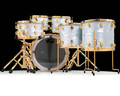 DW Collector's SSC Maple Pale Blue Oyster with Gold 6pc 10/12/14/16/22/14 BACK VIEW