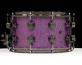 DW Collector's SSC Maple Snare Drum 8x14 Black Nickel Double Row Lugs - Purple Drift back view