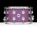 DW Collector's SSC Maple Snare Drum 8x14 Chrome Double Row Lugs - Purple Drift front view