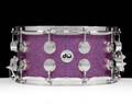 DW Collector's SSC Maple Snare Drum 7x14 Chrome Double Row Lugs - Purple Drift front view