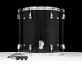 Used Yamaha Absolute Hybrid Maple Floor Toms Solid Black, Drum Shell Size:16x15 NEW ORLEANS back view