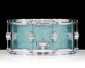 DW Performance Series 6.5x14 Snare Drum - Aqua Glass side view