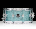 DW Performance Series 6.5x14 Snare Drum - Aqua Glass front view