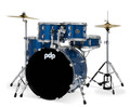 PDP Center Stage Royal Blue Sparkle 5pc Kit 7x10, 8x12, 12x14F, 14x20, 5x14 Snare. Hardware, Cymbals & Throne Included product image
