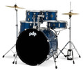 PDP Center Stage Royal Blue Sparkle 5pc Kit 7x10, 8x12, 14x16F, 16x22, 5x14 Snare. Hardware, Cymbals & Throne Included product image