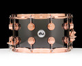 DW Collector's Series 8x14 Black Nickel Over Brass Snare Drum with Copper Hardware - front view