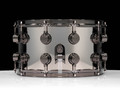 DW Collector's Series 8x14 Nickel Over Brass Snare Drum, Black Nickel Hardware - side view