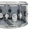 DW Design Series Snare, 8x14, Smoke Acrylic Snare w/Chrome Hardware product image