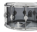 DW Design Series Snare, 8x14, Smoke Acrylic Snare w/Chrome Hardware product image