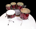 Used DW Collectors Cherry Wood 6pc Shell Pack Ruby Glass - Blk Nickel HW