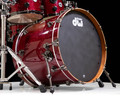 Used DW Collectors Cherry Wood 6pc Shell Pack Ruby Glass - Blk Nickel HW