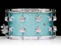 DW Collector’s Series SSC Maple 14x8 Snare Drum - Aqua Glass / Chrome - back view