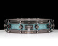 DW Collector's 3.14x14 Pi SSC Maple Snare - Aqua Glass w/ Black Nickel - side view