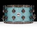 DW Collector’s Series SSC Maple 14x8 Snare Drum - Aqua Glass / Black Nickel - front view