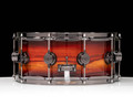 DW Collector's Series Horizontal Paduak Snare 6x14 - Natural to Rich Red Burst, Black Nickel HW
