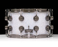 DW Collector's Series Maple/Mahogany 8x14 Snare Drum - Diamond Nebula / Black Nickel - side view