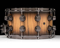 DW Collector's Series 8x14 Snare Drum - Ivory Ebony, Natural to Candy Black Burst, Double Row Black Nickel Hardware - back view