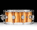 DW Collector's Series 6x14 Snare Drum - African Chenchen, Natural High Gloss, Chrome Hardware - back view