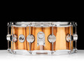 DW Collector's Series 6x14 Snare Drum - African Chenchen, Natural High Gloss, Chrome Hardware - side view