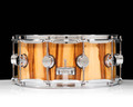 DW Collector's Series 6x14 Snare Drum - African Chenchen, Natural High Gloss, Chrome Hardware - side view