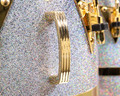 LP Galaxy Fiberglass 11" Quinto - Diamond Nebula with Gold Hardware - closeup view