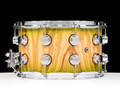 DW Collector's Series SSC Maple 8x14 Snare Drum - Natural To Candy Lime Lacquer Burst w/Chrome HW - back view