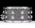 DW Collector's 7x14 SSC Maple Snare Double Row Lugs - Black Galaxy with Chrome Hardware - back view