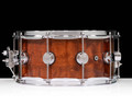 DW Collector's Series 6.5x14 Snare - Giant Quilted Sapeli, Natural High Gloss, Chrome Hardware back view