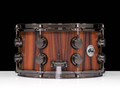 DW Collector's Series 7x13 Snare - Santos Rosewood, Natural Hard Satin Lacquer, 2 row Black Nickel Hardware