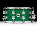 DW Collector's 7x14 SSC Maple Snare - Green Glass w/ Chrome HW - front view