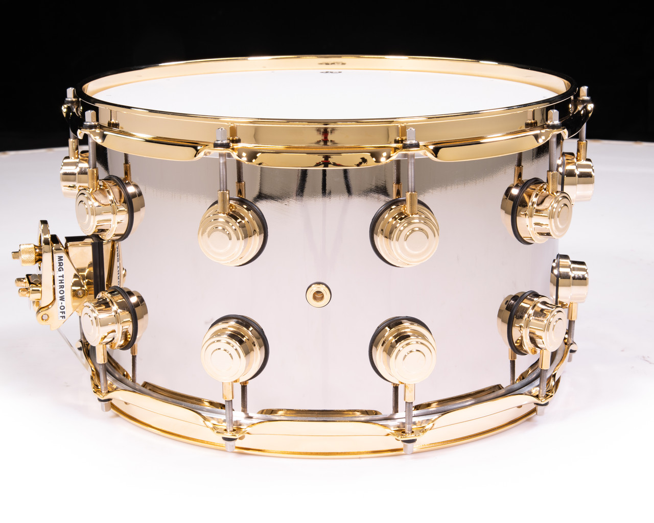 DW Collector's Series 8x14 Nickel Over Brass Snare Drum, Gold