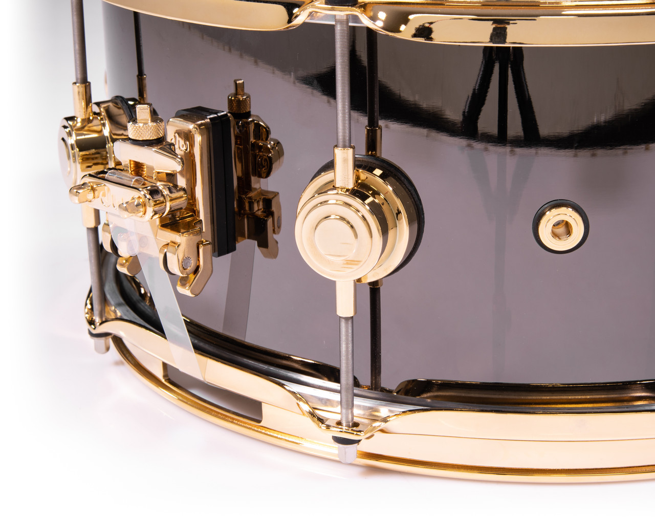 DW Collector's 6.5x14 Black Nickel over Brass 8-Lug Snare w/Gold