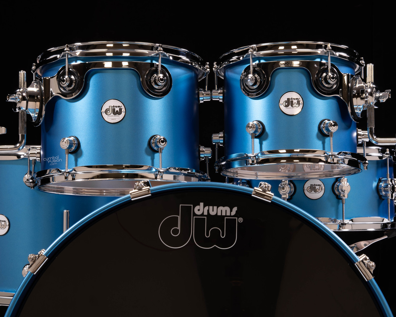DW Design Series 5pc Kit - Aqua Metallic, CymbalFusion Exclusive
