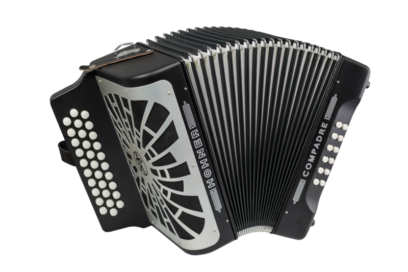 Hohner Comprade COGB-N GCF(Sol) Accordion - Black w/Silver
