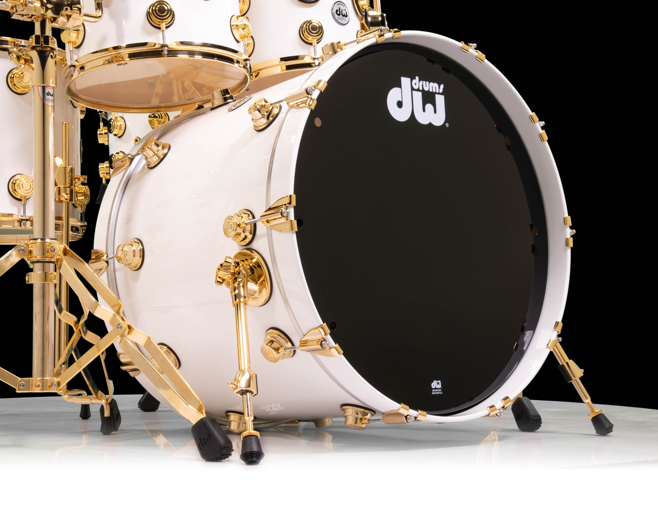 DW Collector's 7pc Maple SSC Kit Gloss White Lacquer w/Gold