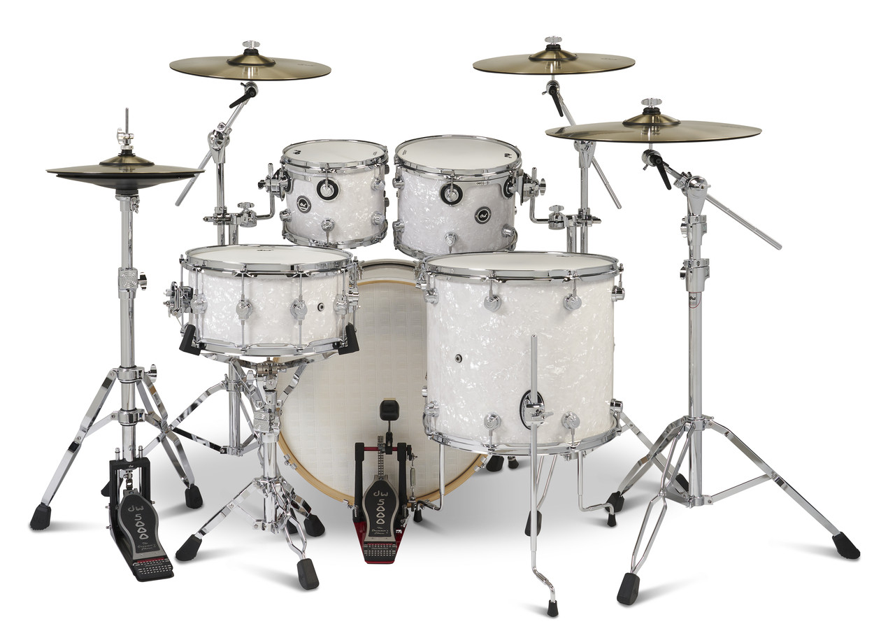メナード　デライブ５点セット DWe 5-Piece Drum Kit Bundle - White Marine Pearl - CymbalFusion.com