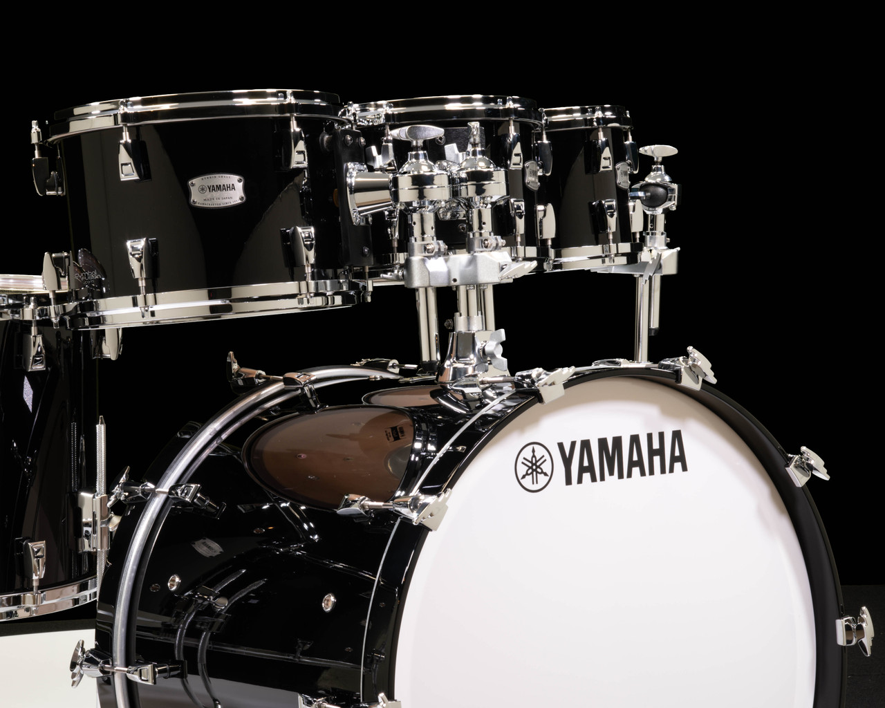 Yamaha PHX 6pc Shell Pack - Solid Black Lacquer 8/10/12/14/16/22