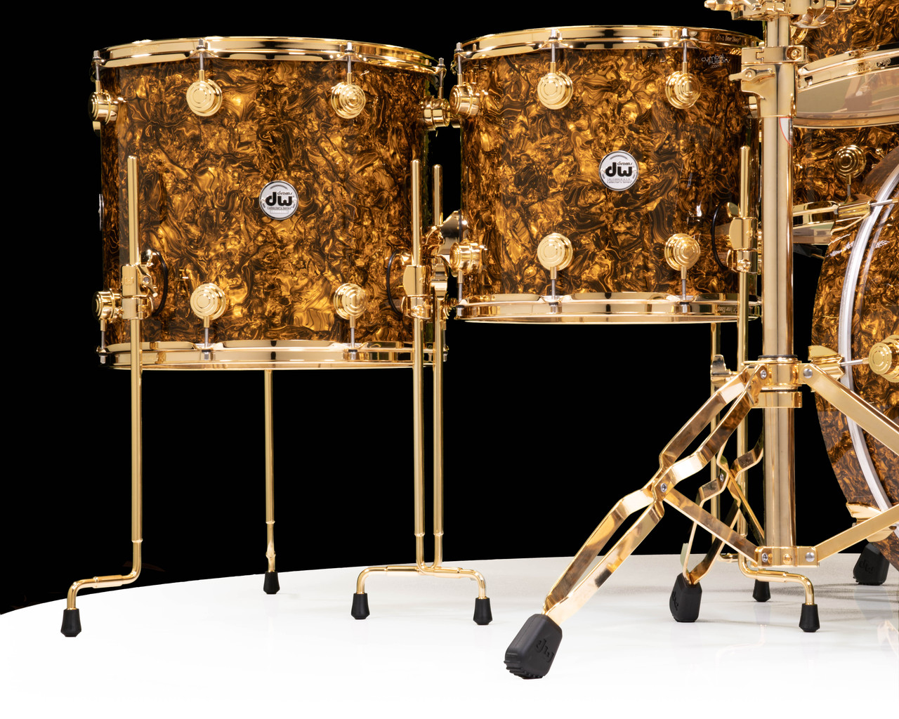 DW Collector's 7pc Maple SSC Kit - Gold Abalone w/Gold Hardware