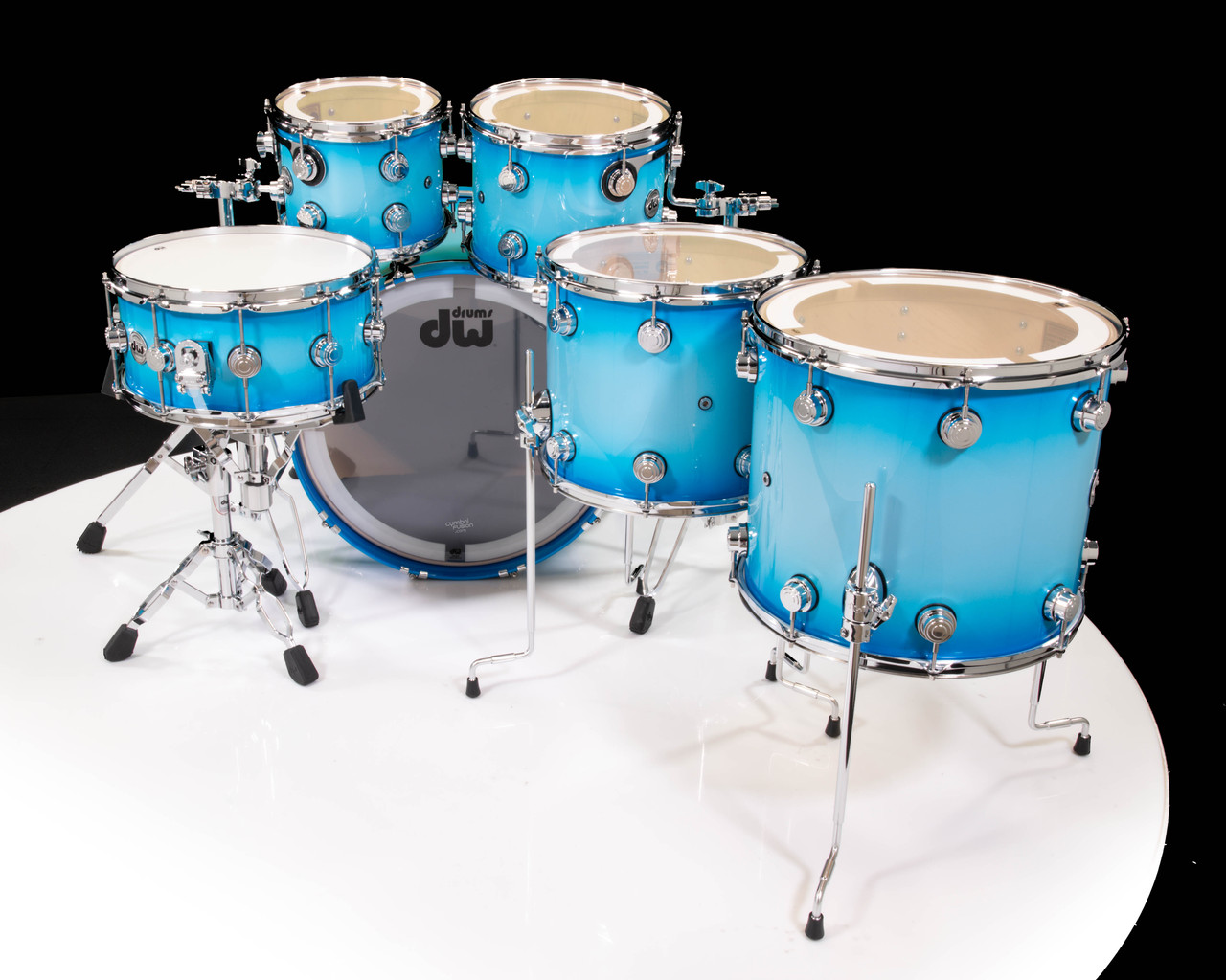 DW Collector's 6pc Maple Kit - Baby Blue w/ Pearl to Regal Blue
